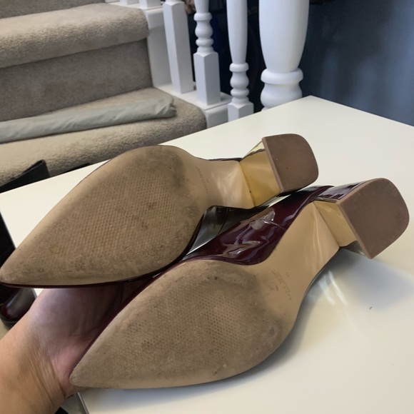 Zara metallic block burgundy patent heels size 39 - Picture 5 of 7